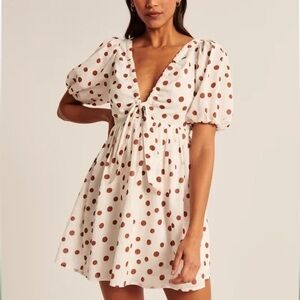 Brown Polka Dot mini Dress